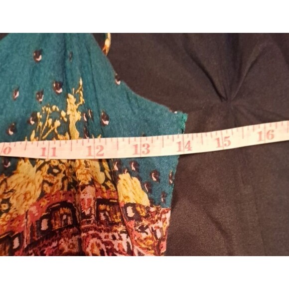 Free People Morning Song Button Front Floral Print Maxi Dress Teal Small - Picture 10 of 14